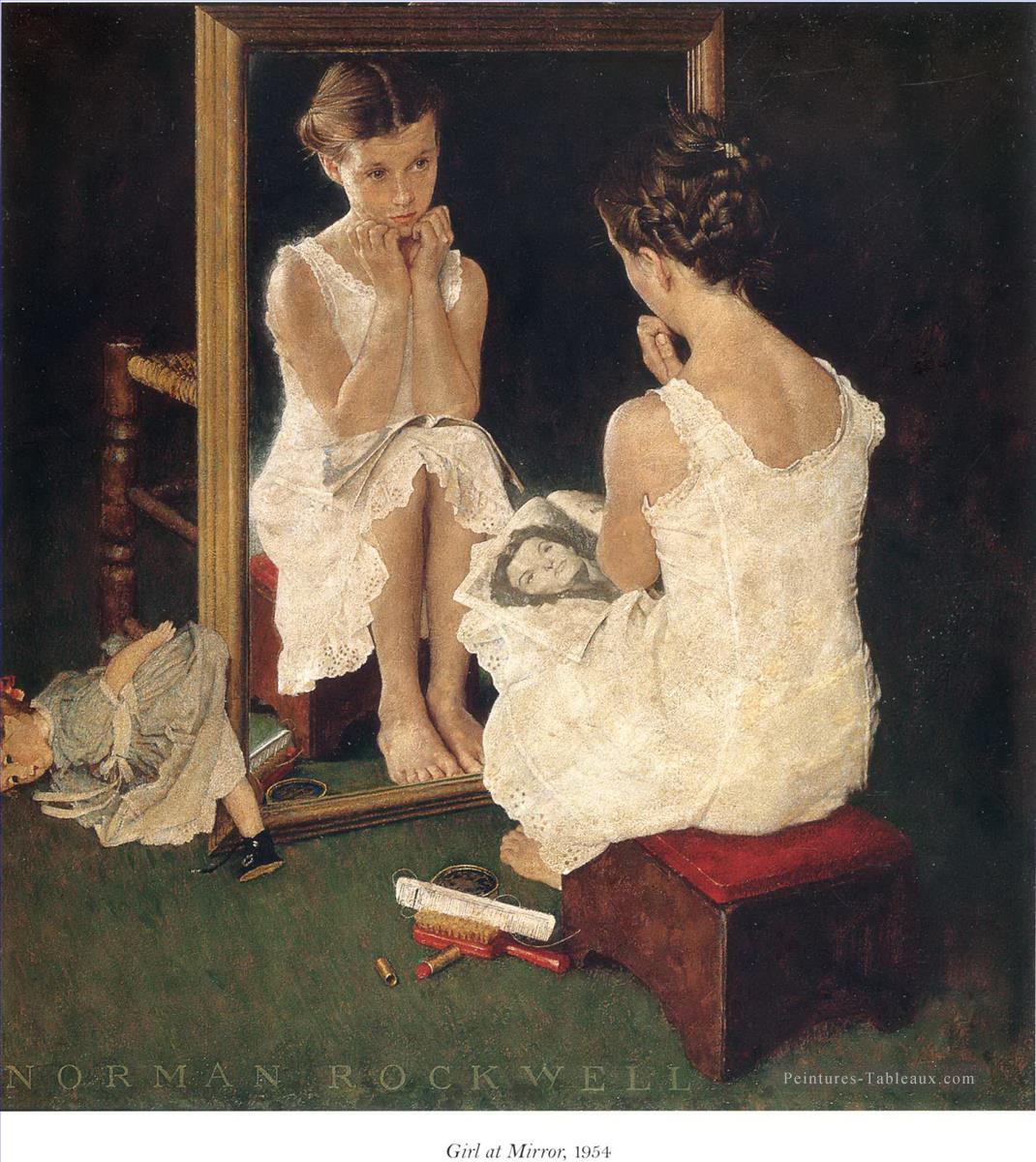Chica en el espejo 1954 Norman Rockwell Pintura al óleo